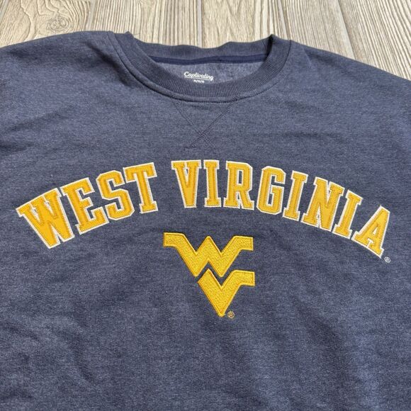 WVU West Virginia Mountaineers Crewneck Sweatshirt Men’s M Gray Sewn New - Picture 2 of 10
